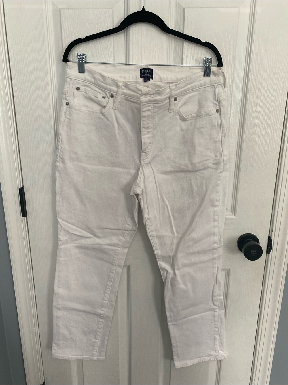 J. Crew White Straight-Leg Denim Jeans